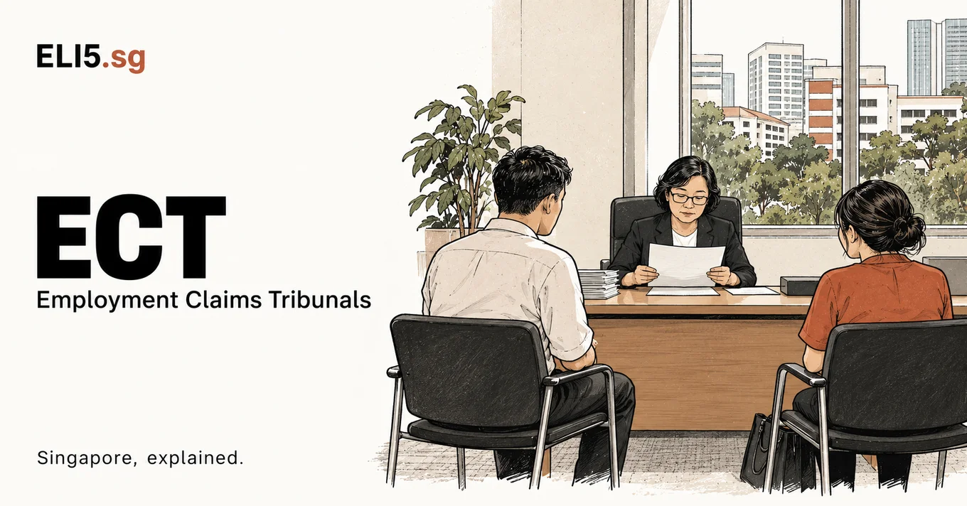 Employment Claims Tribunals (ECT) — Singapore, explained. Illustrated guide by ELI5.sg.