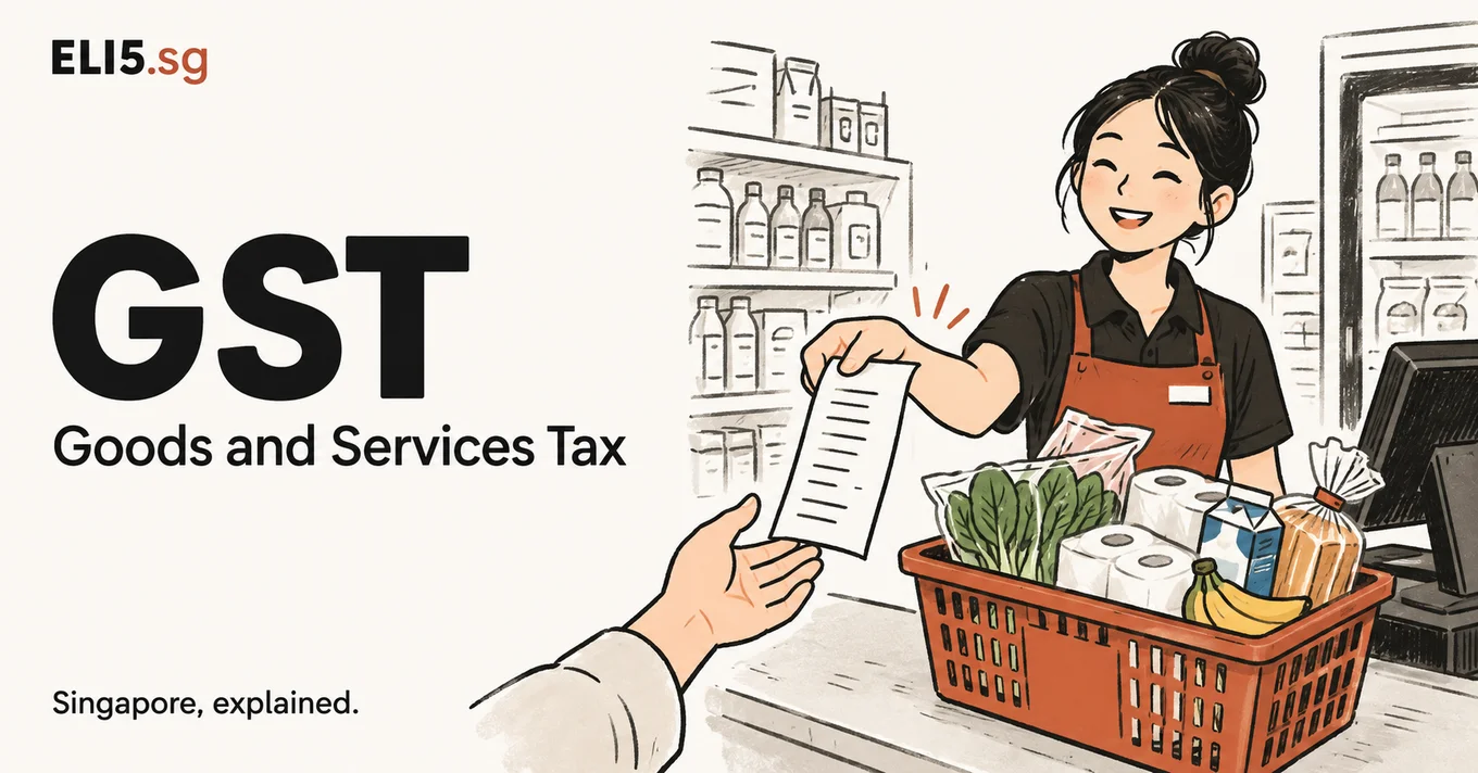 GST (Goods and Services Tax) — Singapore, explained. Illustrated guide by ELI5.sg.