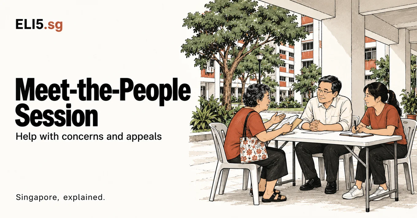 Meet-the-People Session (MPS) — Singapore, explained. Illustrated guide by ELI5.sg.