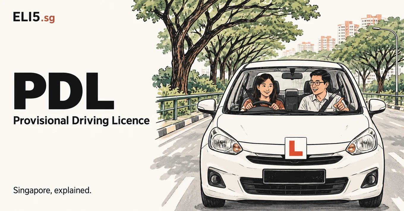 PDL (Provisional Driving Licence) — Singapore, explained. Illustrated guide by ELI5.sg.