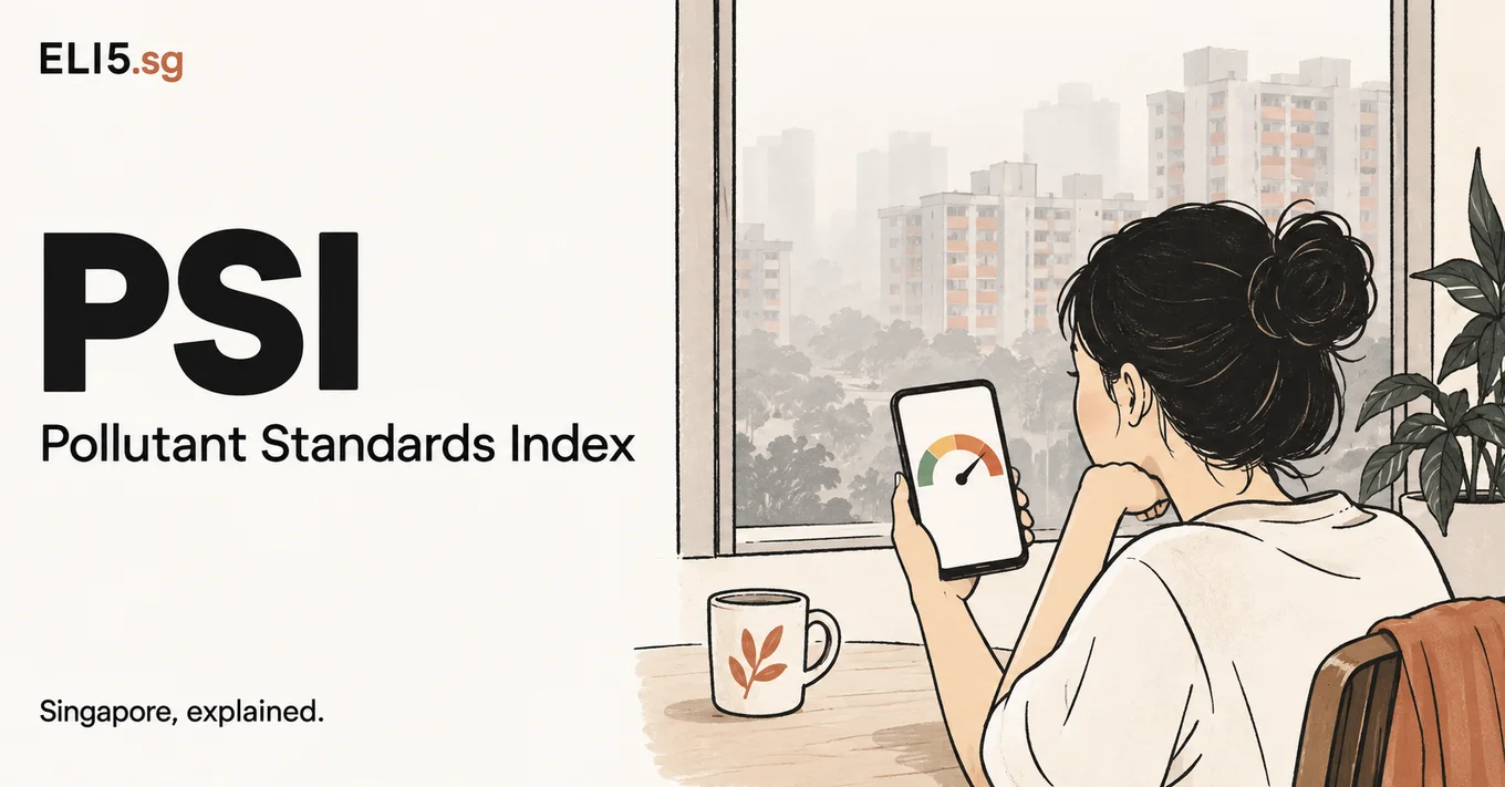 PSI (Pollutant Standards Index) — Singapore, explained. Illustrated guide by ELI5.sg.